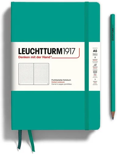 Miniatura 10 de LEUCHTTURM1917 - Cuaderno de tapa dura mediano A5 con 251 páginas numeradas para escritura y diario (verde menta, con puntos)
