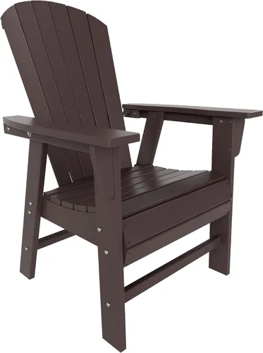 Silla de comedor HDPE Altura Adirondack, marrón oscuro