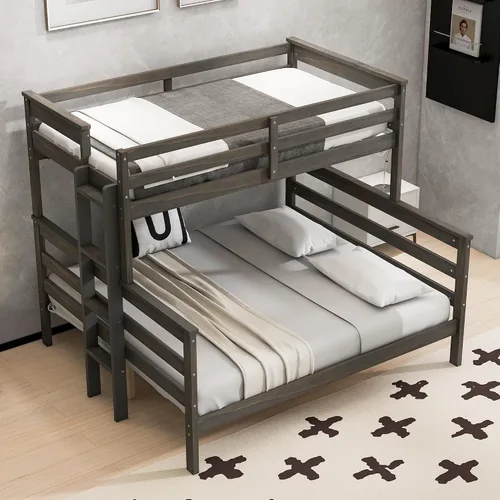 Miniatura 19 de Merax Litera Montessori de madera con escalera individual sobre individual, litera baja para niños, niñas, ahorro de espacio, no necesita somier