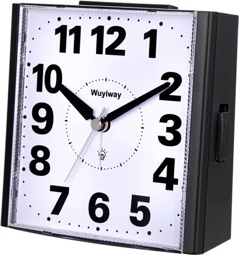 Miniatura 3 de Reloj despertador analógico grande de 4.7 pulgadas, funciona con pilas, legible para personas mayores, iluminado bajo demanda y repetición, sonidos