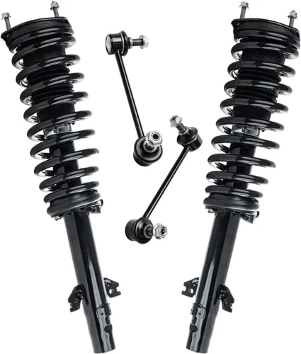 Miniatura 64 de Detroit Axle - Kit de 4 barras estabilizadoras delanteras para Ford F-150 2021 2022 2023 2024, 2 puntales con resorte helicoidal, 2 eslabones