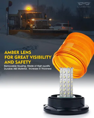 Miniatura 3 de LUMENIX 60 luces LED estroboscópicas para carretilla elevadora para camiones magnéticos/montaje de tornillo, remolque, vehículos de construcción