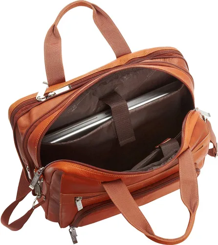 Miniatura 16 de Kenneth Cole REACTION "Out of the Bag" Manhattan - Bolso bandolera de cuero colombiano para laptop de 15.6" para viajes y negocios
