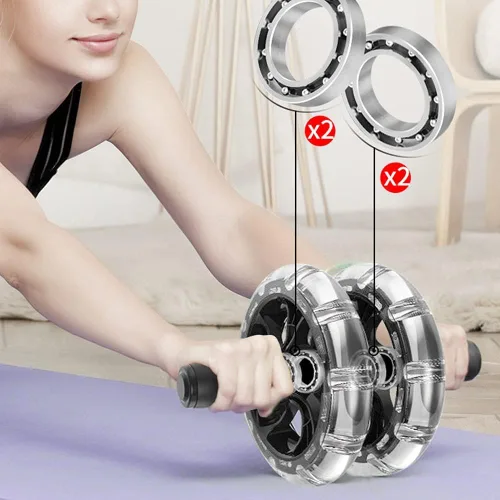 Miniatura 7 de HERCHR Rueda de rodillo para abdominales, kit de ruedas de ejercicio abdominal, barra de flexión, equipo de gimnasio en casa para hombres y mujeres
