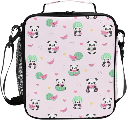 Miniatura 12 de MNSRUU Bolsas de almuerzo para niños y niñas, Doodle Kawaii Conejo, reutilizable, aislada, kit de bolsa térmica para comidas, bolsa organizadora