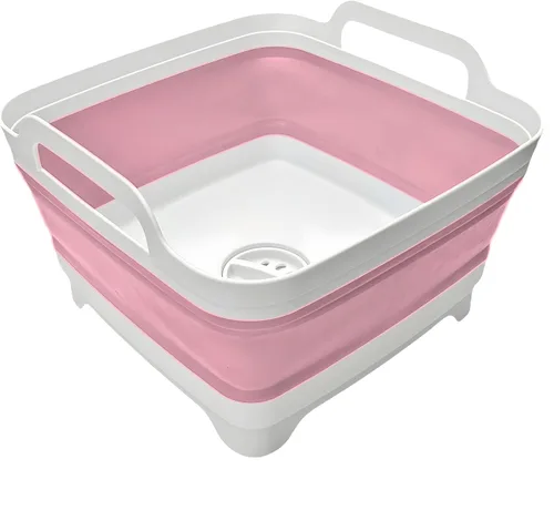 Miniatura 9 de Lavabo Plegable de 9L, Tina de Platos Plegable con Tapón de Drenaje, Lavabo de Platos Plegable Portátil, Fregadero de Campamento para Lavar Platos