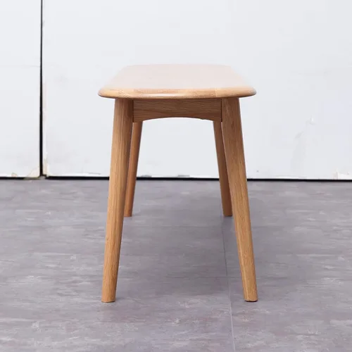 Miniatura 4 de Banco de comedor de madera de roble macizo, banco de acento con grano de madera para comedor, entrada, dormitorio