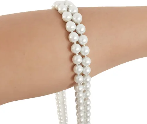 Miniatura 2 de 2 collares de perlas, elegante cadena larga de perlas para ropa, accesorios de ropa, accesorios de cuentas