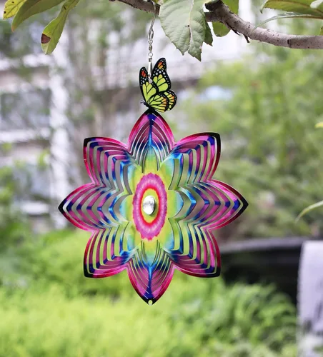 Miniatura 16 de Spring Song Árbol de la vida 3D Kinetic Wind Spinner para patio y jardín, de acero inoxidable, para interiores y exteriores, decoración colgante