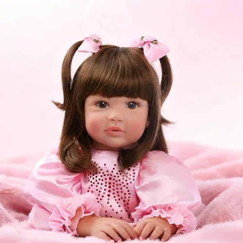 Miniatura 5 de iCradle Muñecas Reborn de 24 pulgadas y 23.6 in de vinilo de silicona suave hechas a mano similar a la moda realista muñeca recién nacida juguete