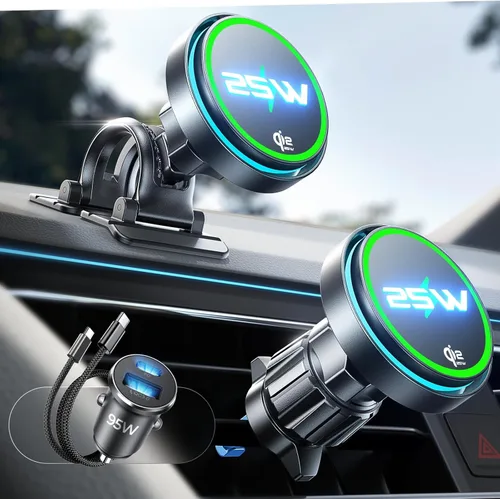 Miniatura 7 de LISEN for Qi2.2 25W MagSafe Car Mount Charger Cup Holder Mount, [Designed for iPhone] Cooling Magnetic Wireless Car Charger, Cup Holder Phone
