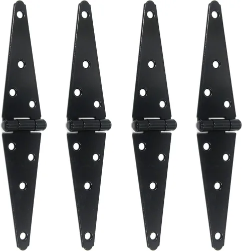 T Tulead Bisagras de hierro para puerta, bisagra de bisagra para puerta, 5.31 pulgadas, color negro, paquete de 4, con tornillos de montaje