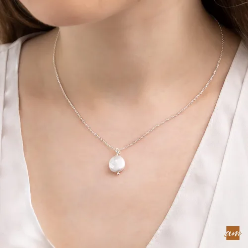Miniatura 4 de Amberta Collar de perlas de agua dulce de plata de ley 925 para mujer