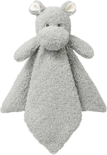 Manta de seguridad suave de hipopótamo gris bebé, manta de felpa de personaje hipopótamo, regalo de baby shower/guardería, manta para acurrucarse