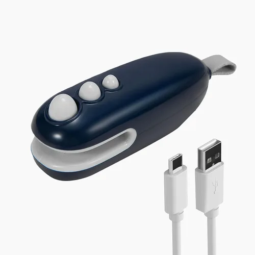 Mini sellador de bolsas - Sellador térmico recargable tipo C 2 en 1 y cortador, sellador portátil de almacenamiento de alimentos al vacío para