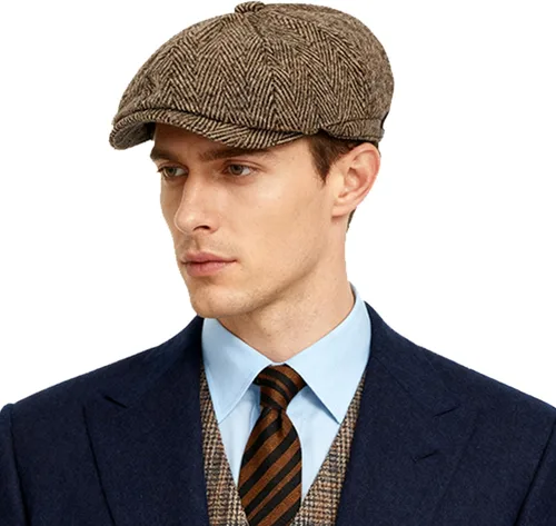 Miniatura 2 de Sombrero de espiga clásico para hombre, gorra plana de Newsboy Gatsby Ivy Cabbie