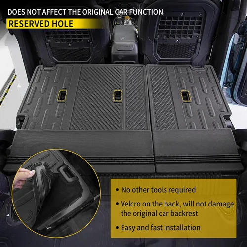 Miniatura 4 de Tapete de carga compatible con Ford Bronco 2021, 2022, 2023, 2024, 2025, protector de asiento trasero, forro de carga para maletero y accesorios
