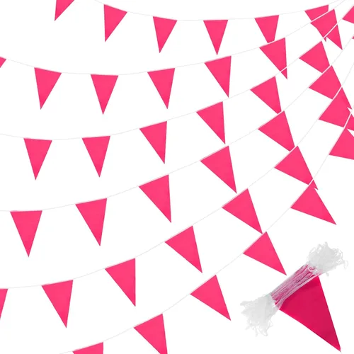 Miniatura 15 de Preboun Banderines de 400 pies sólidos, 240 unidades, guirnalda triangular para colgar, guirnalda a granel para gran apertura, carnaval, fiesta