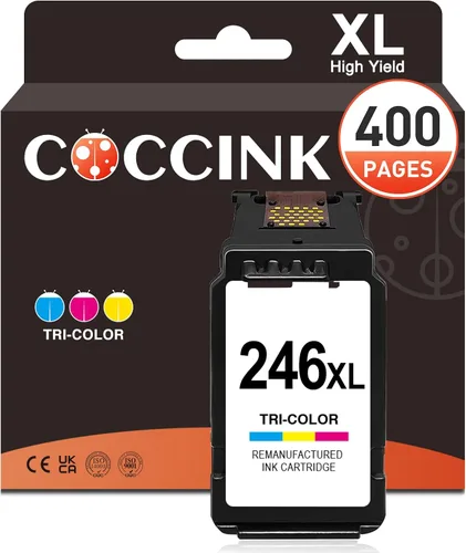 COCCINK 246XL - Cartucho de tinta de color para Canon CL-246 XL CL-244 246 XL | Funciona con Canon Pixma TS302 TS3122 TS3300 TS3320 TS3322 TR4520