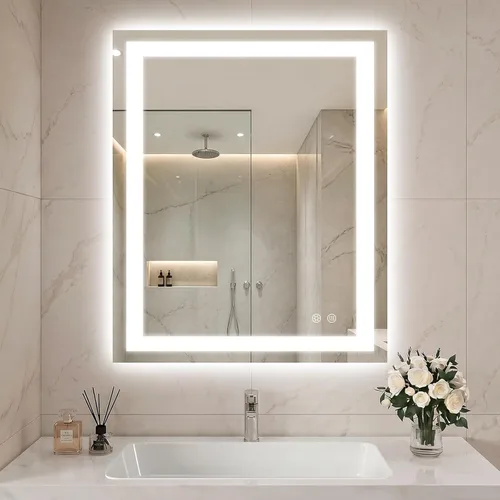 Miniatura 12 de Espejo en forma de corazón de 24"x24", espejo de diamante aplastado, espejo de tocador LED RGBWY con luces, 3 modos de iluminación y 7