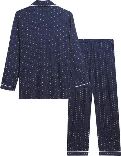 Miniatura 2 de Pijama de bambú ultra suave para mujer, juego de pijama - manga largacon botones.