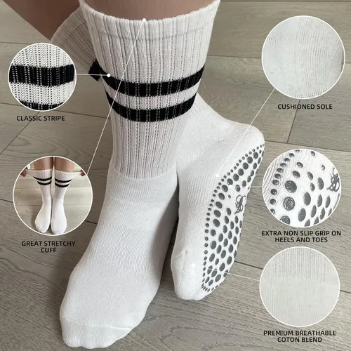 Miniatura 3 de JCZANXI Calcetines de yoga con empuñaduras para mujer, calcetines antideslizantes para yoga, pilates, barras, danza Calcetines acolchados ideales