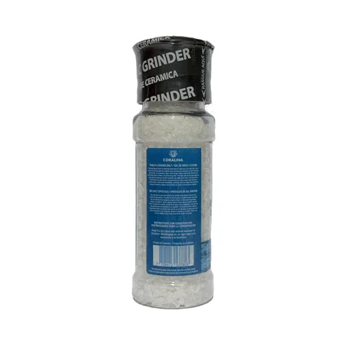 Miniatura 3 de Coralina Cristales de sal marina del Caribe con molinillo - Grueso y crujiente - Evaporado solar - Mejora el ensalado, carnes, mariscos y cócteles