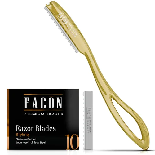 Miniatura 14 de Facón - Navajas para cortar el cabello - Juego profesional de navajas para peinado con 11 cuchillas de repuesto, herramienta de corte de cabello