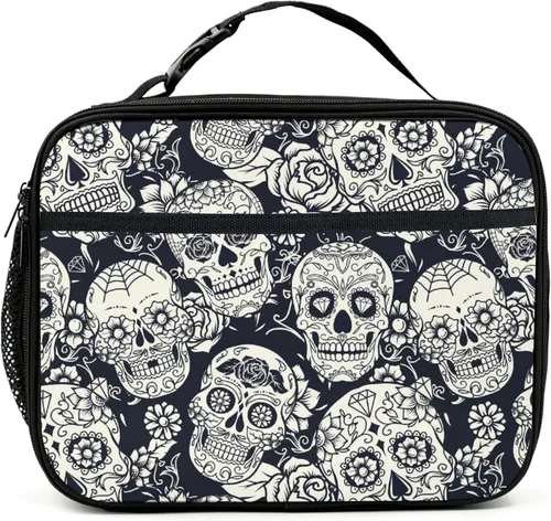 Miniatura 7 de Bolsa de almuerzo de mármol azul aislada reutilizable para niños y niñas, bolsa térmica térmica para hombres, mujeres, escuela, trabajo, picnic