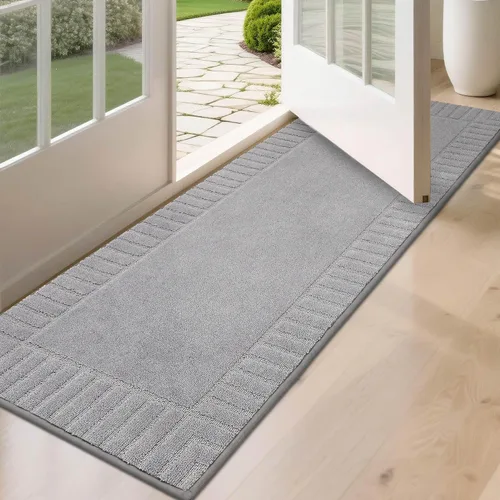 Miniatura 18 de BEQHAUSE Alfombra Antideslizante para Puerta Principal Alfombra Lavable de Bajo Perfil para Entrada Alfombras para Puerta Principal Trampa para Negro