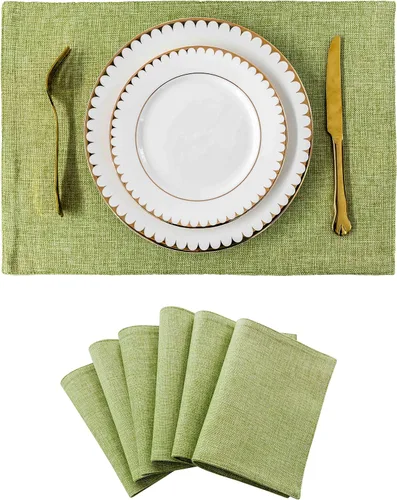 Miniatura 60 de Juego de 6 manteles individuales resistentes al calor para mesa de comedor y cocina de Home Brilliant, manteles individuales para mesa de comedor