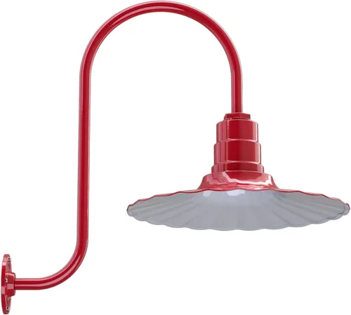 Miniatura 9 de Steel Lighting Co. Highland Park - Luz de granero Montada en la pared al aire libre Onda radial de 16 pulgadas Brazo recto de 11 pulgadas