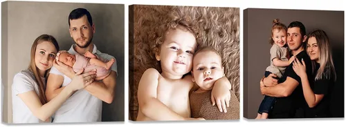Miniatura 8 de ZXHYWYM Impresiones personalizadas con tus fotos, imágenes personalizadas de 3 piezas para retratos familiares, mascotas, imágenes personalizadas 3