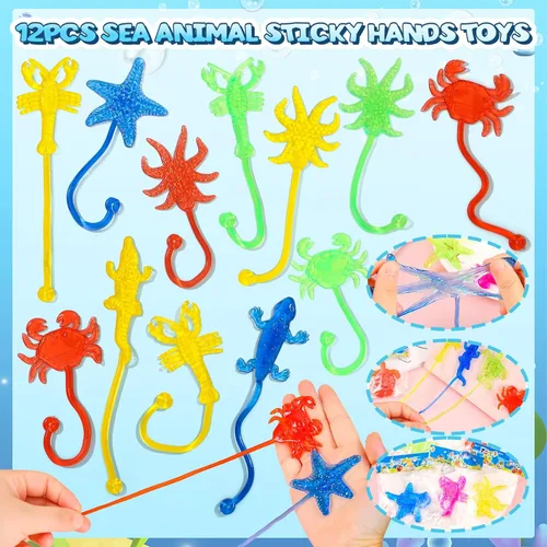 Miniatura 4 de Winrayk 148 piezas de regalos de fiesta bajo el mar, suministros de cumpleaños, bolsa de regalo de animales del océano del mar, marcapáginas de mano