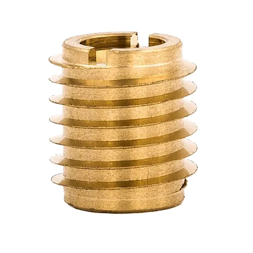 E-Z LOK Inserto roscado para cuchillo para madera dura, insertos de rosca de latón, 10-24 roscas internas, 0.500 pulgadas de longitud, paquete de 25