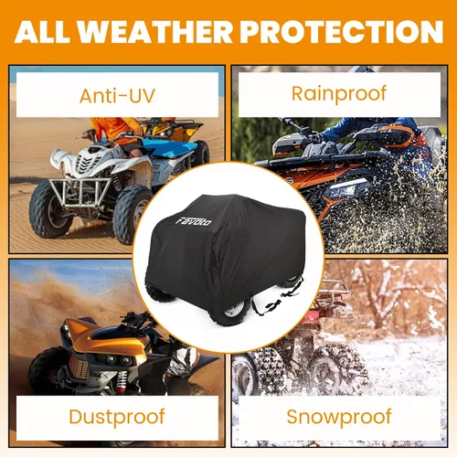 Miniatura 7 de Favoto Cubierta impermeable para cuatrimoto al aire libre – Cubierta de 4 ruedas resistente para todo tipo de clima, polvo, lluvia, sol, resistente