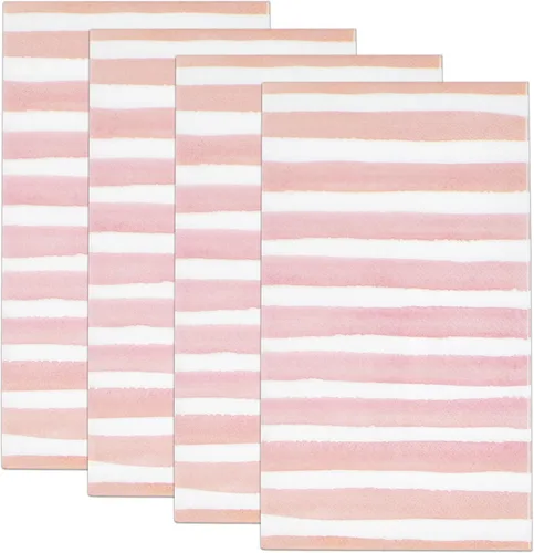 Miniatura 4 de 100 servilletas de papel desechables a rayas rosadas, servilletas de papel suaves para despedida de soltera, baby shower, cumpleaños, boda