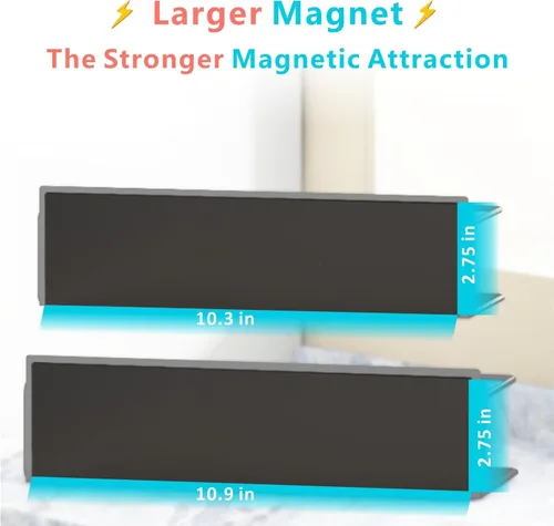Miniatura 5 de Estante magnético para especias para refrigerador, estante magnético que ahorra espacio para nevera, paquete de 4 unidades, con soporte magnético