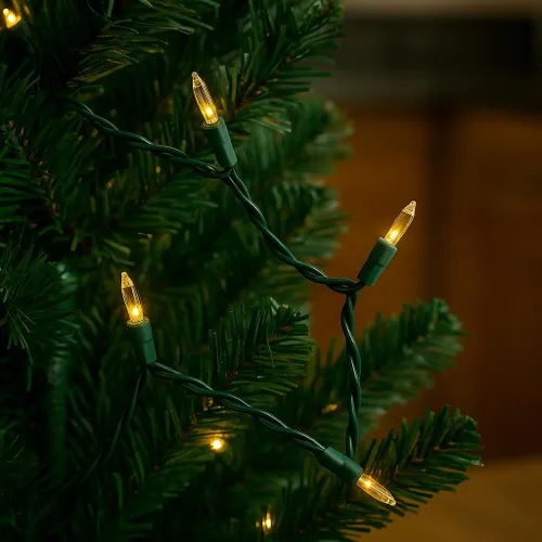 Miniatura 4 de Novelty Lights Cadena de luces mini transparentes de 13.5 pies con 35 bombillas en cable verde, luces incandescentes de hadas no conectables
