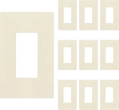 Miniatura 16 de ENERLITES Placas Decorativas de Pared sin Tornillos Cubiertas de Tomacorrientes Seguras para Niños, Tamaño 2-Gang 4.68" H x 4.73" L, Policarbonato