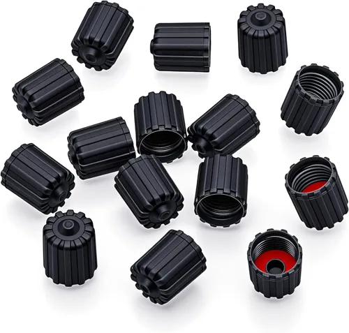 Miniatura 54 de 30 piezas de tapas de vástago de válvula de neumático TPMS, tapas de vástago de válvula de rueda de plástico negro para TR20008 TPMS, tapas