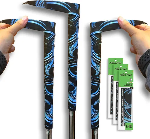 Miniatura 8 de ALIEN PROS Paquete de 6 cintas de envoltura con agarre de golf Blue Waves & Black Clouds Mix - ReGrip en 1 minuto