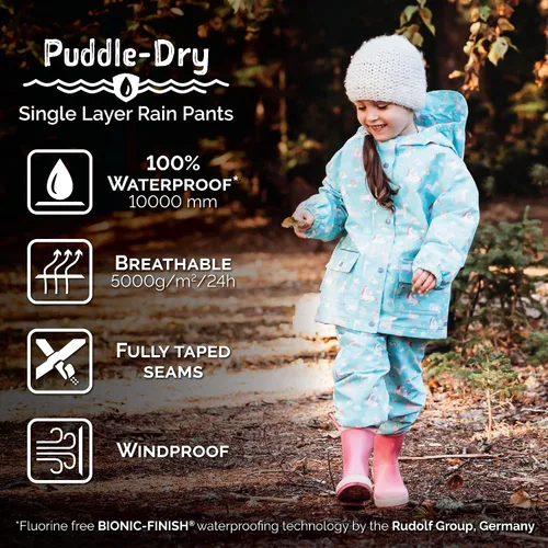 Miniatura 4 de JAN & JUL Pantalones de lluvia impermeables para niños pequeños y niños