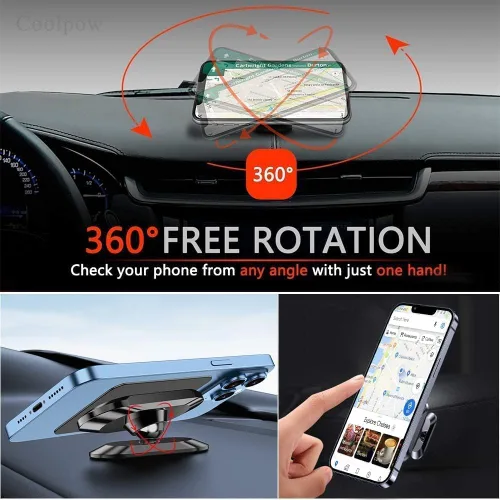 Miniatura 5 de 【Paquete de 2】 Soporte magnético para teléfono para automóvil, [imán súper fuerte] [con 4 placas de metal] Soporte magnético para iPhone