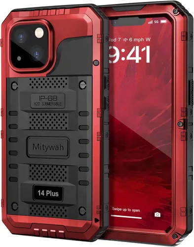Miniatura 14 de Mitywah Funda impermeable para iPhone 7/iPhone 8 / iPhone SE 2020, funda de metal resistente de grado militar, protección de cuerpo completo
