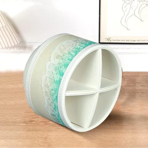 Miniatura 4 de Organizador para controles remotos de TV para mesa, porta lapiceros giratorio de 360 grados para organizadores y accesorios de escritorio, Playa