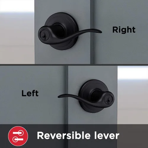 Miniatura 9 de Kwikset Tustin - Manija de puerta de entrada con cerradura y llave, palanca exterior reversible con cerradura segura, para entrada principal