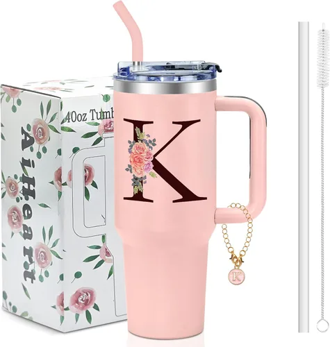 Miniatura 18 de Regalos de cumpleaños para mujeres, vaso con monograma con asa, regalos personalizados para mamá, regalo con monograma para mujer, vasos
