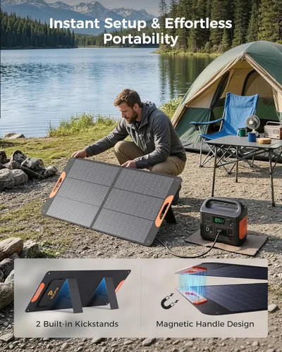 Miniatura 7 de ZOUPW Panel solar portátil de 110 vatios tipo N 16BB para central eléctrica, panel solar plegable mono para Jackery 300/500/Ecoflow/Anker