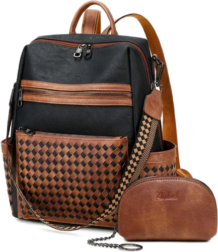 Miniatura 13 de AGLOD mochila de cuero para mujer, bolso de diseñador para damas, con correa para el hombro, bolso de trabajo de imitación, bolsos de mano